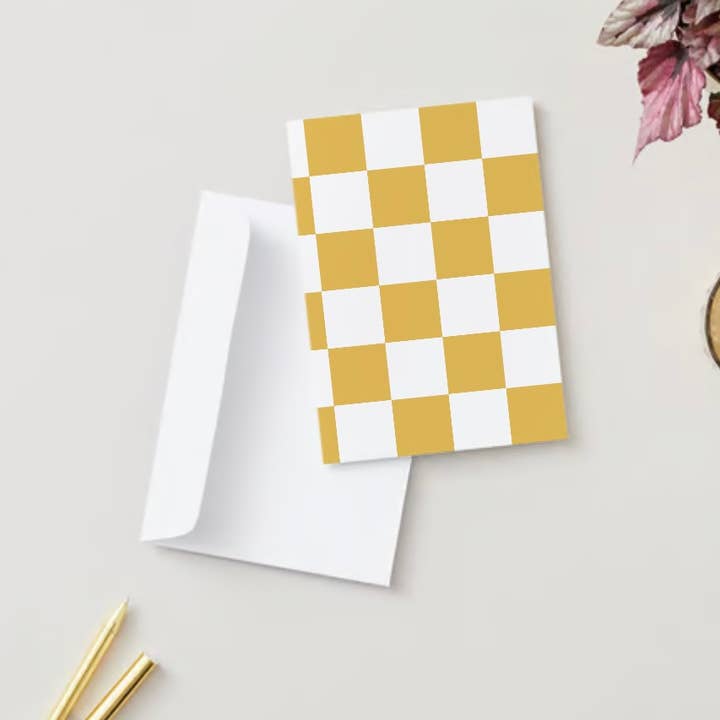 Checkered Greeting Card for wholesale by Julie Annette Studios