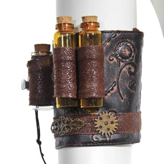 Steampunk wristband w / vials for wholesale by Western Fashion