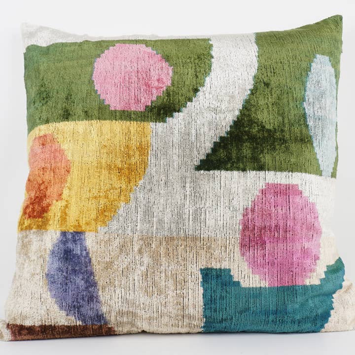 FEDERA IN SETA/VELLUTO IKAT FATTA A MANO, 61 x 61 CM per la vendita all'ingrosso da parte di MD Home