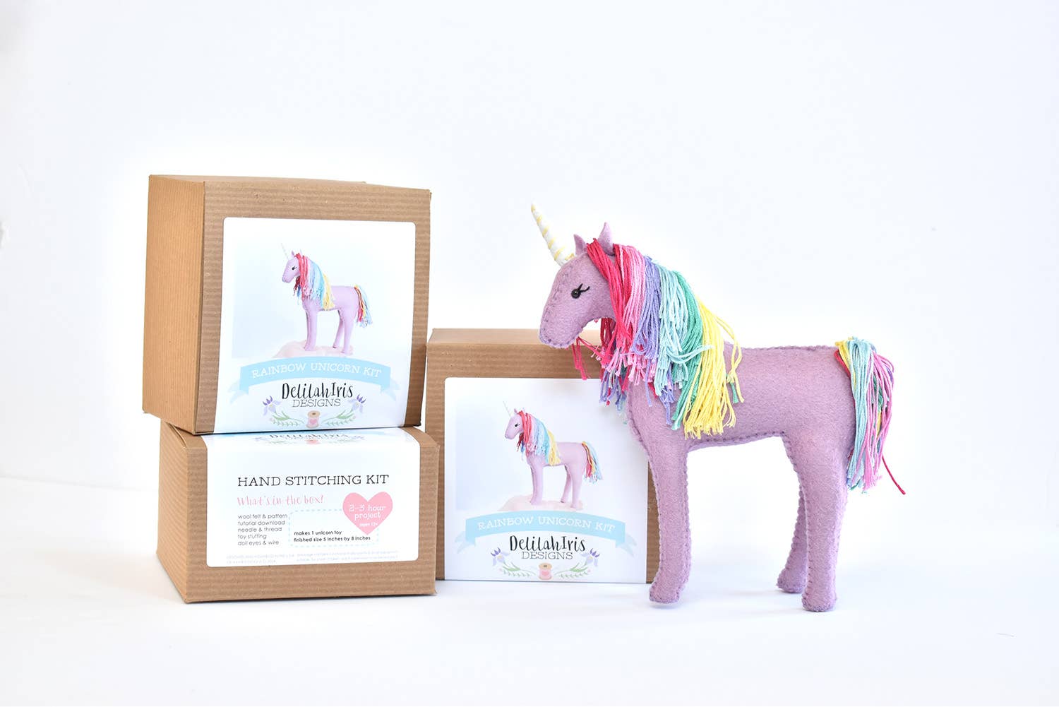 DelilahIris Designs - Wholesale DIY Craft Kit - **STORE DISPLAY MODEL** Rainbow Unicorn Kit & Display Pack5