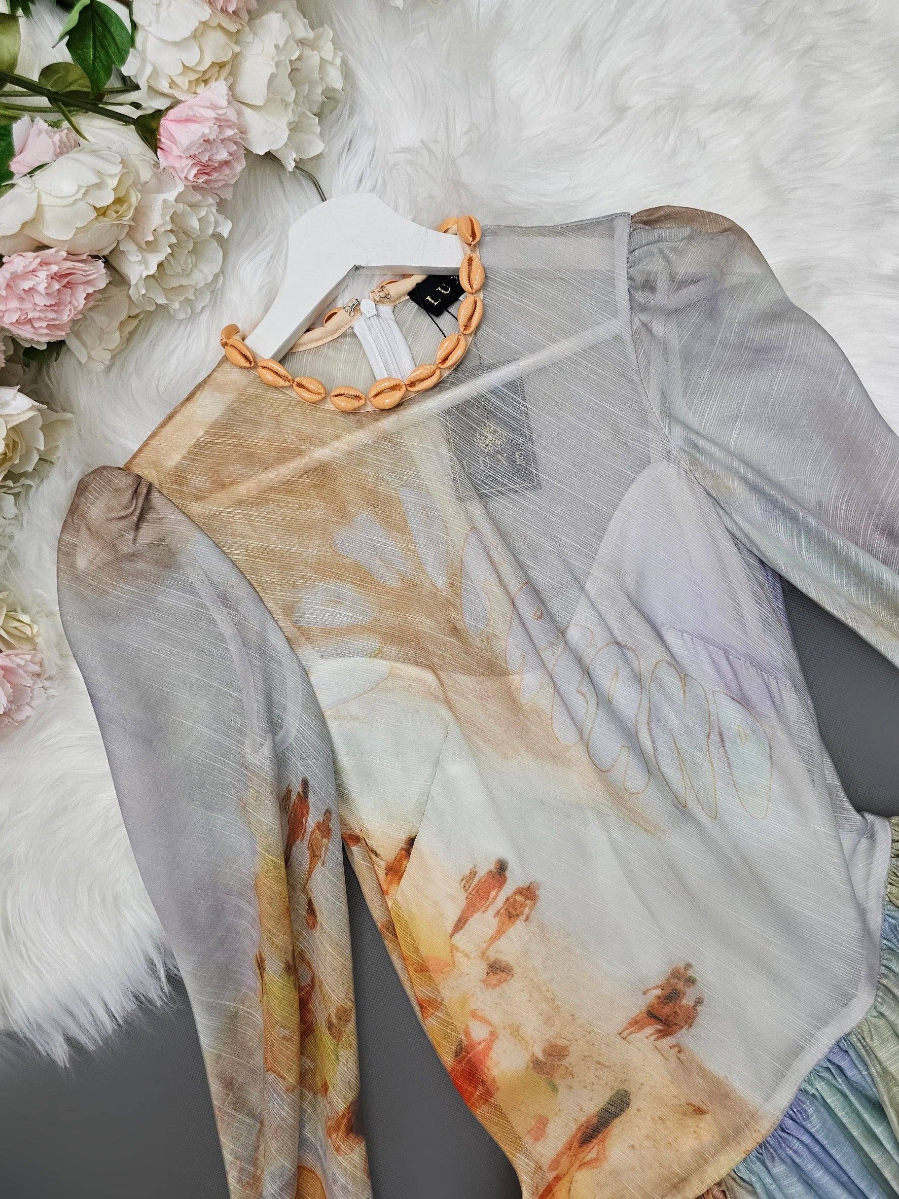 AlexyDesings – Engroshandel Kjole - Dame – Broderet skrå langærmet kjole13