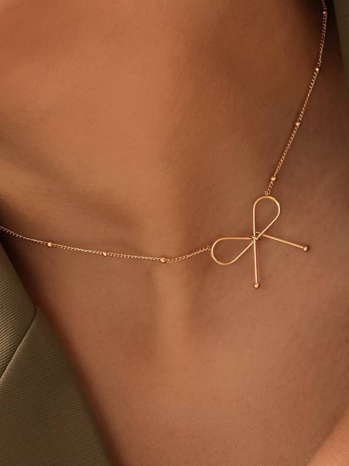 18K Gold Plated Waterproof Stainless Steel Chain Necklace - 7649 for wholesale by Mia Accessories