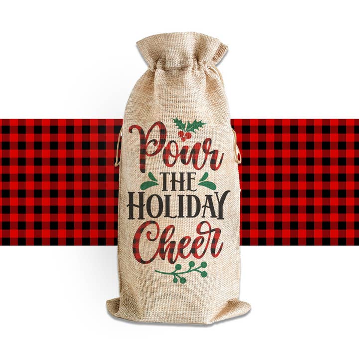 festlige julegaver hæld ferie juble vinflaske taske ven familie værtinde gave enkelt vinflaske sac for engroshandel hos ZA Handmade Wholesale