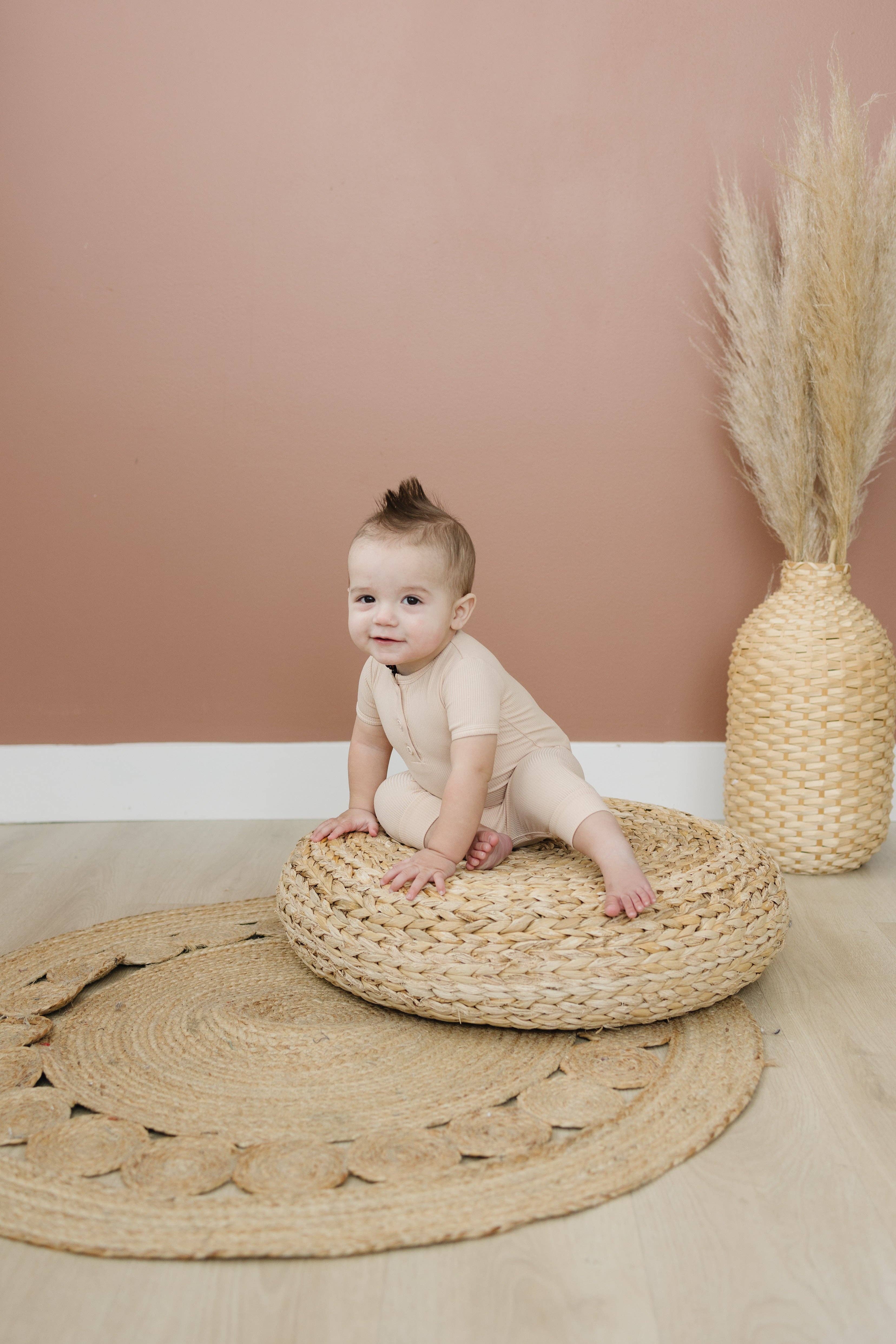 Earth Baby Outfitters - Wholesale Jumpsuit - Baby - Bamboo Ribbed Short Sleeve Henley Romper7