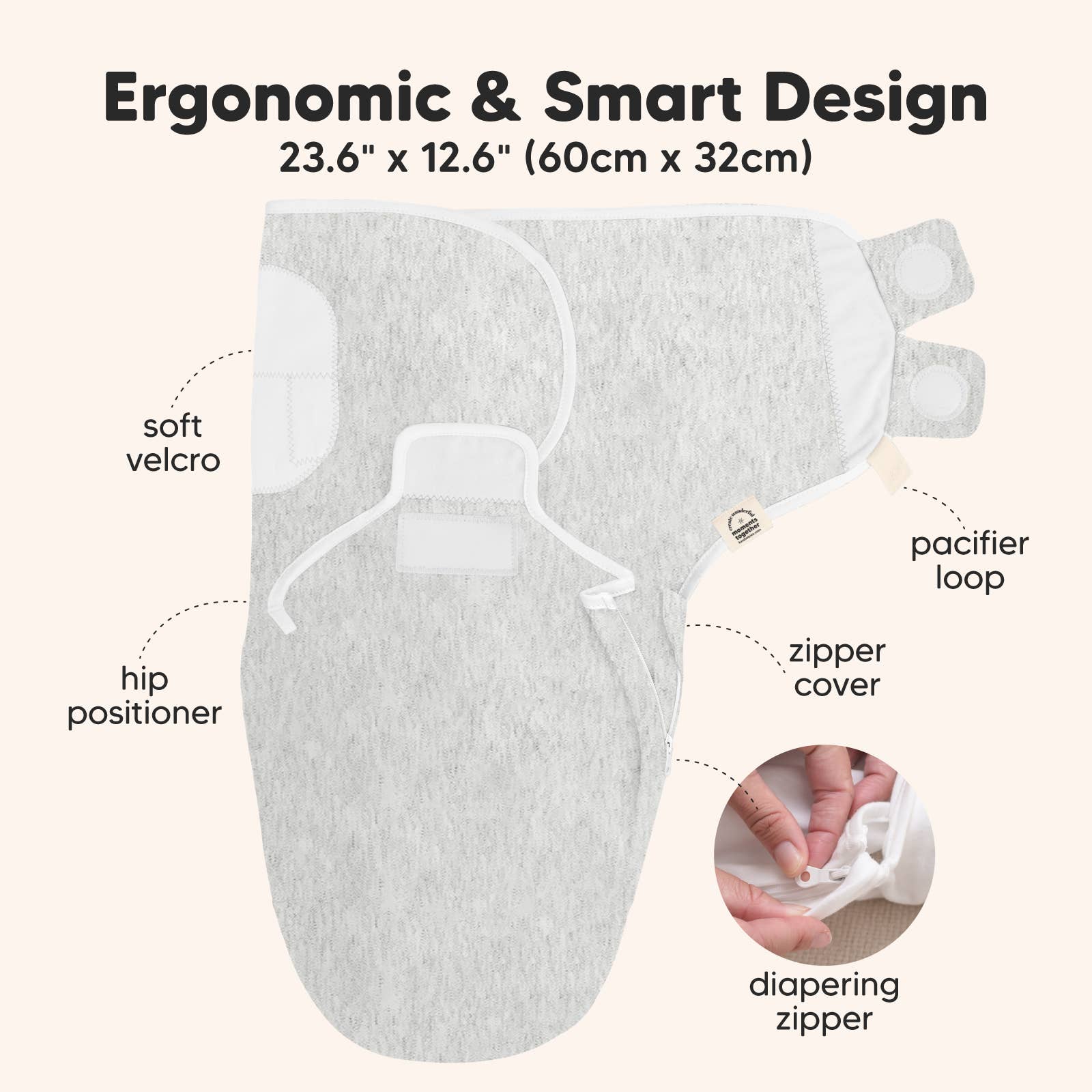 Aspire 3-pak Soothe Zippy baby svøb 0-3 måneder, nyfødt sovepose for engroshandel på Faire3