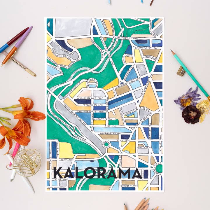 Kalorama Map Art Print for wholesale by Terratorie Maps + Goods