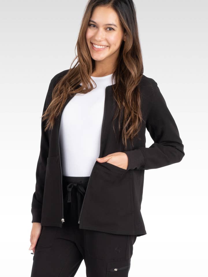 Aura Naturale - Wholesale Healthcare Uniform - Women's - Tana Women Round Neck Zipped Scrubs Jacket 4 Pockets (17050)19