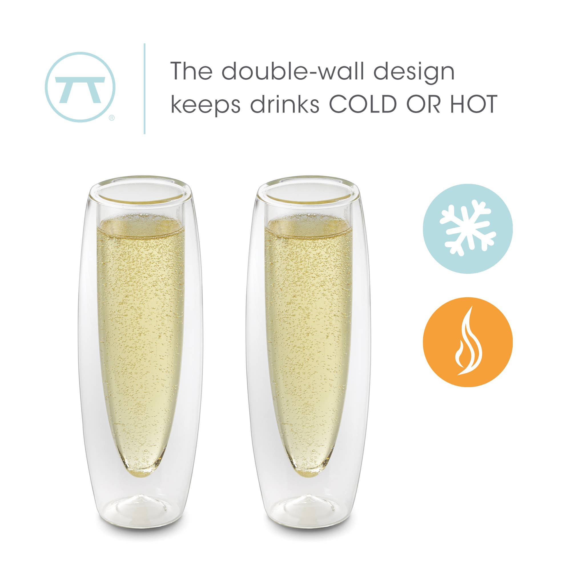 Fox Run Brands – Engroshandel Champagneglas – Outset Champagne, sæt med 2, 5,5 ounce, 2 „x 2,25" x 7"9