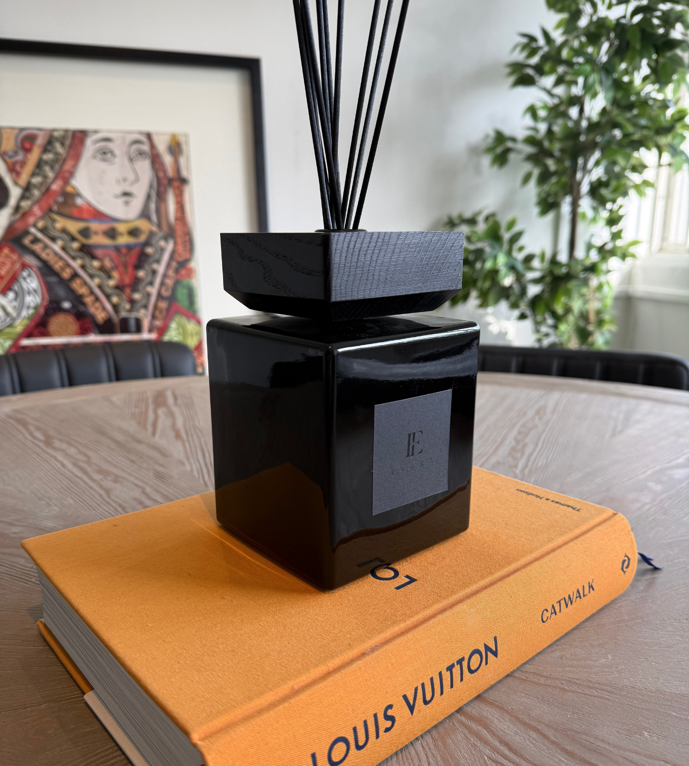 Chloe Jade Home - Wholesale Reed Diffuser - Evara Fresh Fig Solid Black Reed Diffuser Set - 1000ml1