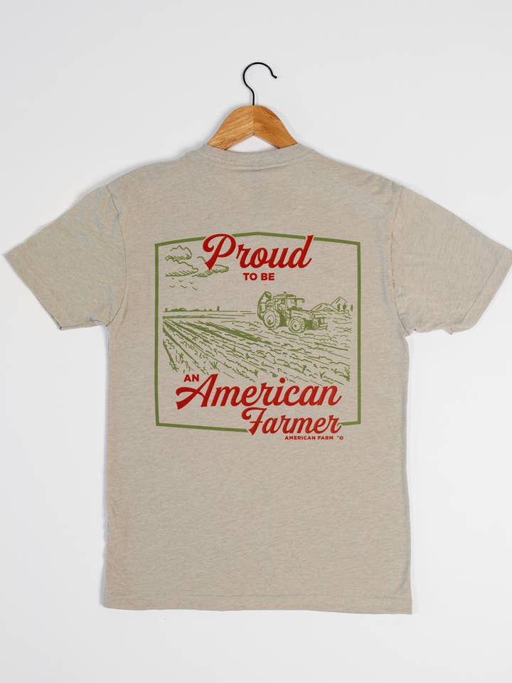 American Farm Company - Wholesale Screen Printed T-Shirt - Men's - Western 'Proud American Farmer' Stone Graphic Tee6