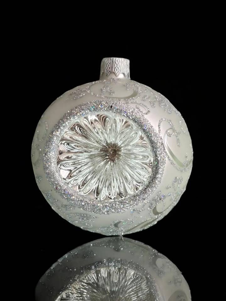 Silver Blown Glass Refractor Ornament - Hand Made In Ukraine for wholesale by Glass by Iness