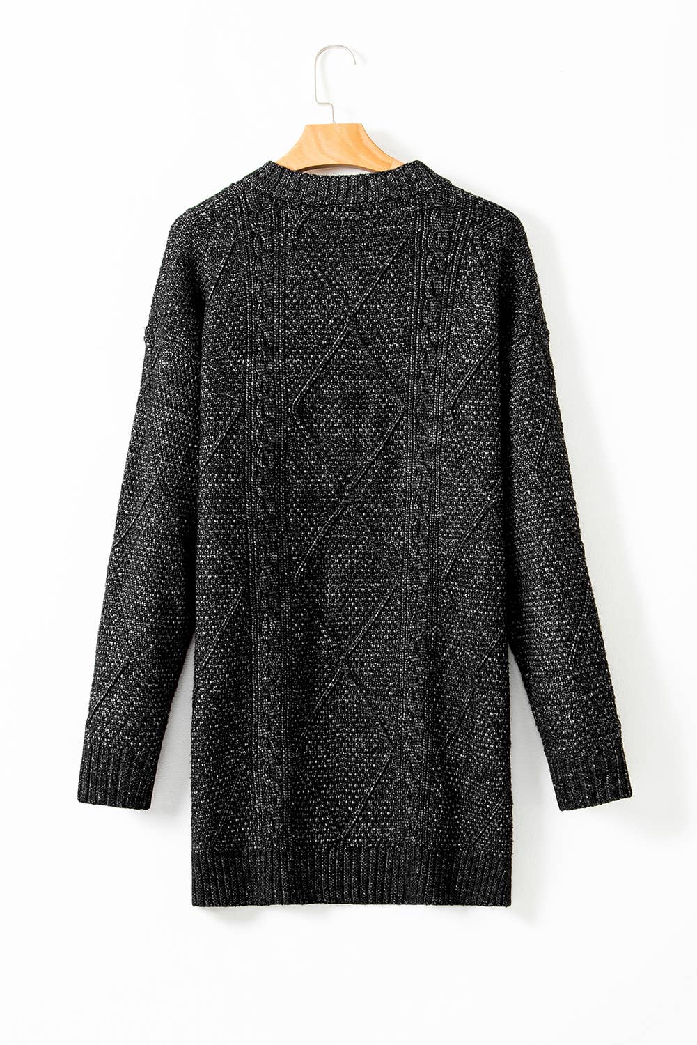 66DISCO - Wholesale Dress - Women's - Cable Knit Long Sleeve Drop Shoulder Sweater Dress (S-3XL)19