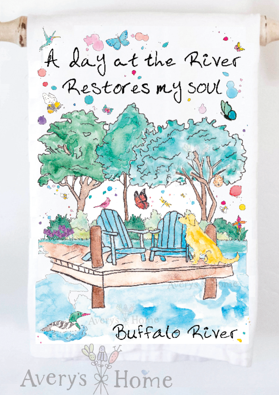 Avery's Home - Wholesale Tea Towel - A Day at the Lake or River Customizable Tea Towel4