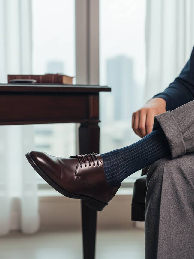 Chaussette Fil d'Écosse 100% Côtelée Véritable Réf. 902 pour la vente par SR Peúgas