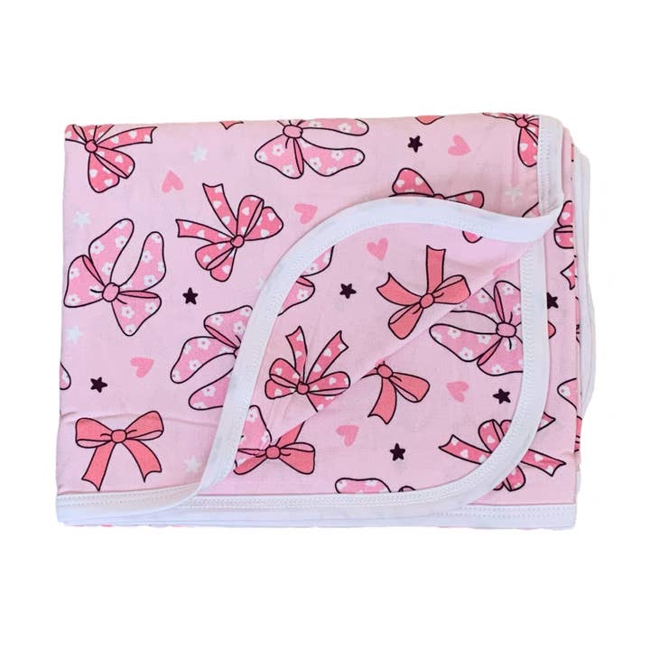Pink Bow Blanket for wholesale on Faire