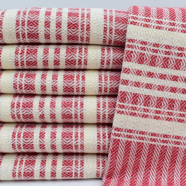 Organic Turkish Towels - Wholesale Tea Towel - Soft Kitchen Towel, Red Tea Towel, Dish Towel 20x401