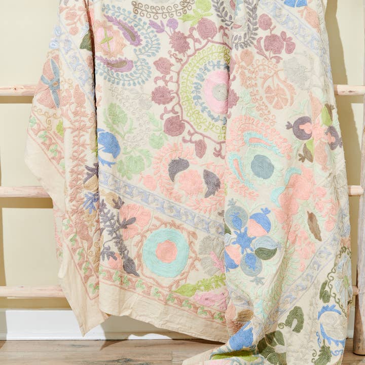 Tribe Bohemian Home - Wholesale Coverlet - Embroidered Suzani Coverlet