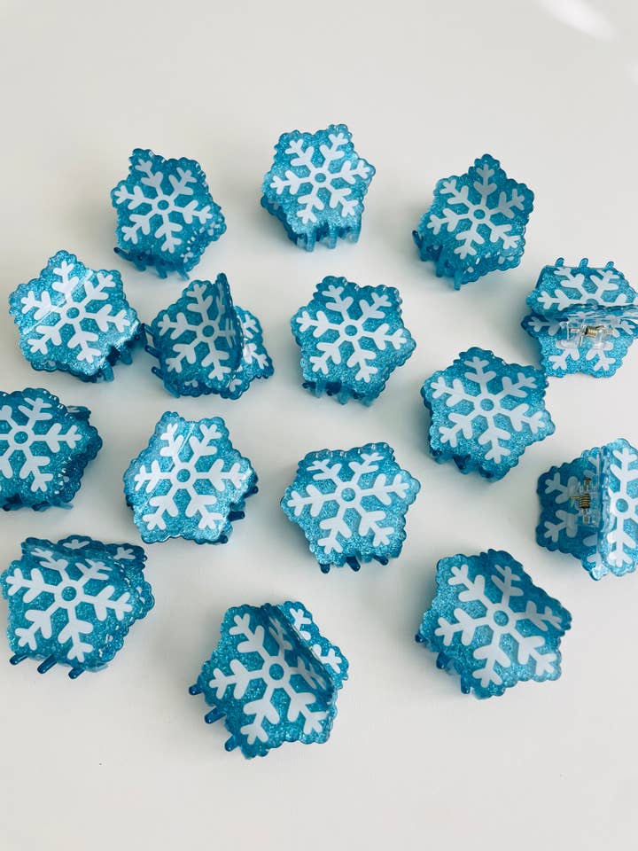 Conjunto de 15 Mini Ganchos de Cabelo em Forma de Floco de Neve por atacado de The Wildflower Company