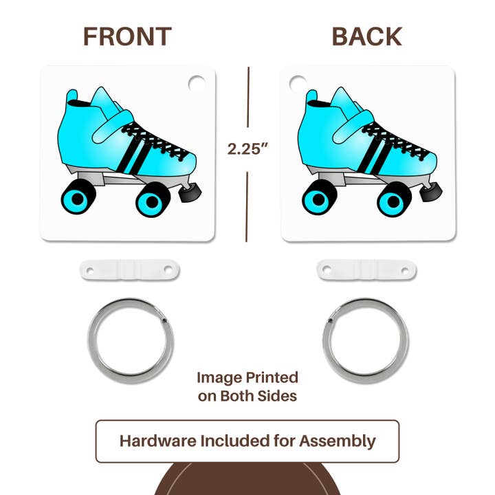 3dRose - Wholesale Keychain – Unisex - 3dRose, Skating Gifts - Blue and Black Roller Skate, Key Chain4