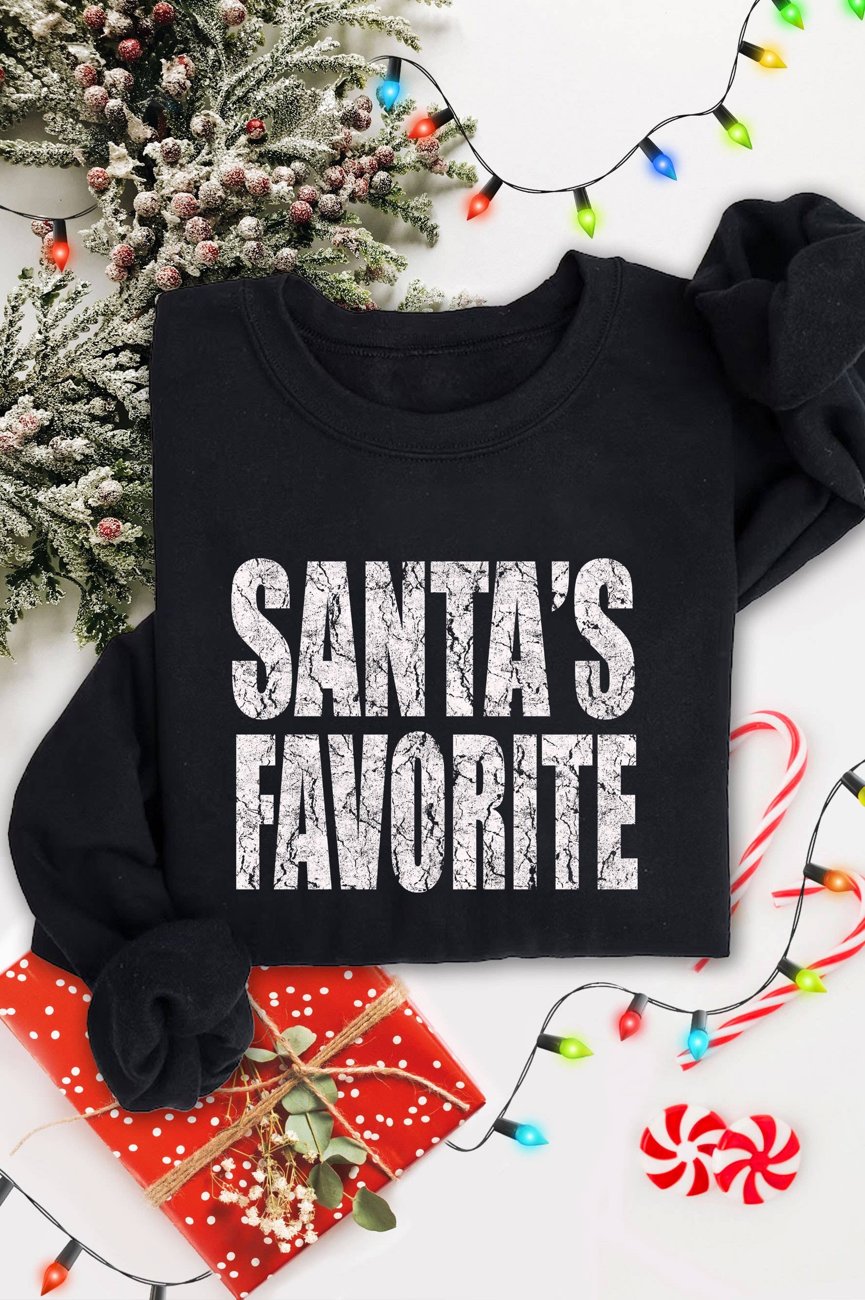 Rustee Clothing - Venta al por mayor Sudadera estampada - Mujer - SUDADERAS GRÁFICAS CEPILLADAS FAVORITAS DE SANTA0