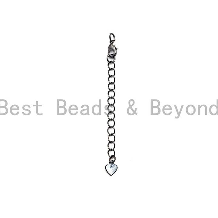 BestBeads&Beyond - Wholesale Clasp - 5pc Plain Lobster Clasps with extention Chain, sku#A983