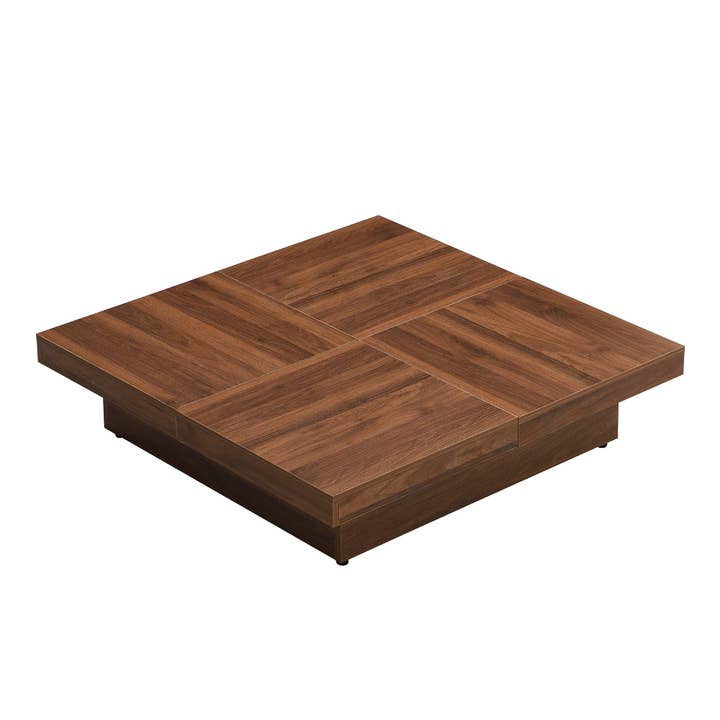 Orange County Decor - Wholesale Coffee Table - Square Marble Veneer Coffee Table Sliding Top With Storage In Walnut 39.4'' Walnut Primary Living Space Square Mdf10