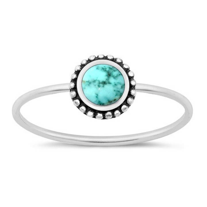 R-130 Small Turquoise Bali Ring for wholesale by Moonrise Jewelry