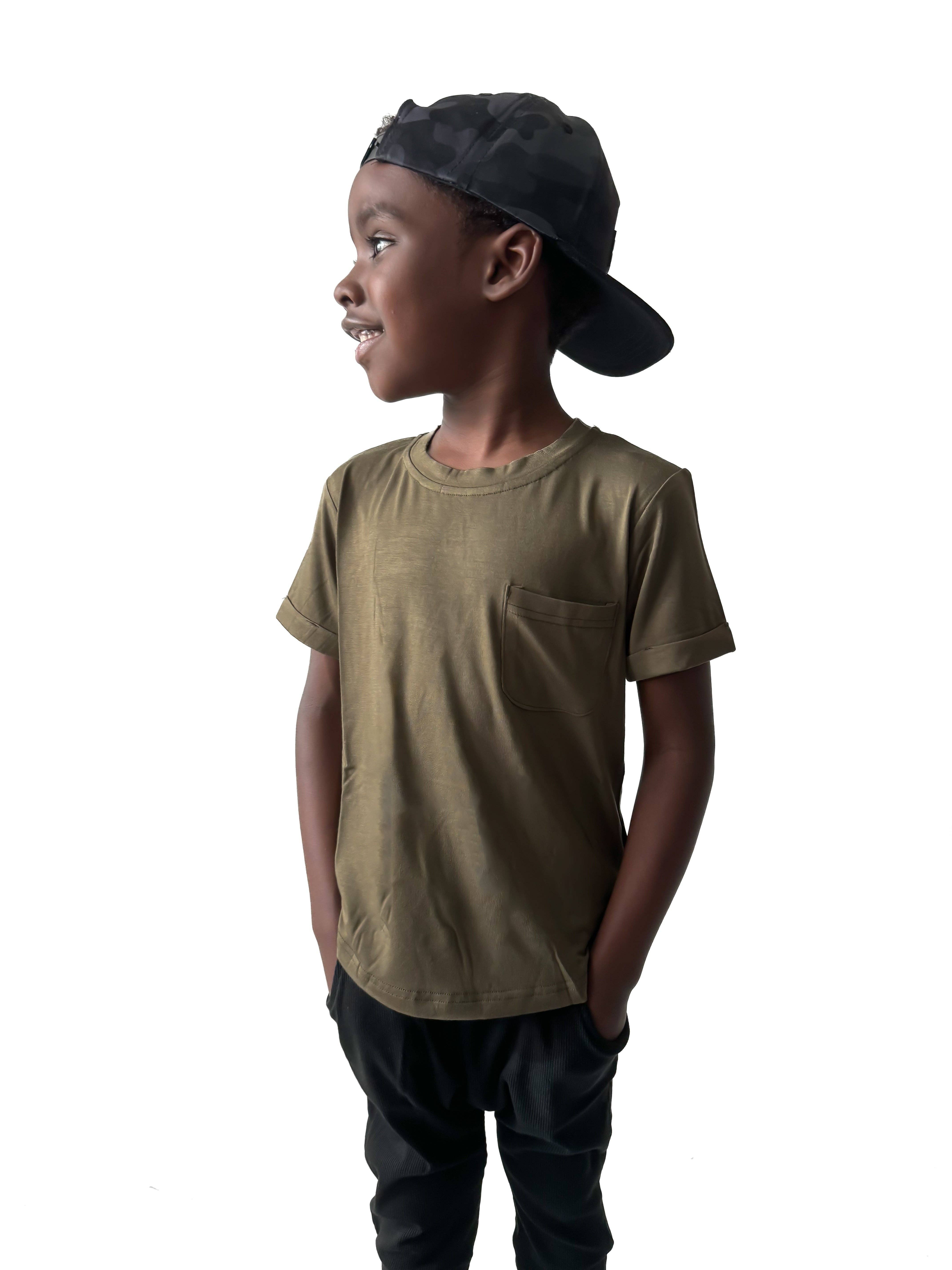 Remi + Rae Co. - Wholesale T-Shirt - Kids - BAMBOO POCKET TEE - PINE13