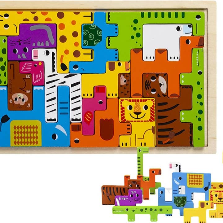 Magnifique Hearts - Wholesale Puzzle - Kids - Colorful Wooden Animal Puzzle – Charming Montessori Toy 2