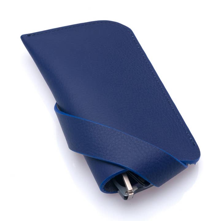 Westpolo Lonex Genuine Leather Sunglass Case - Blue for wholesale by WESTPOLO