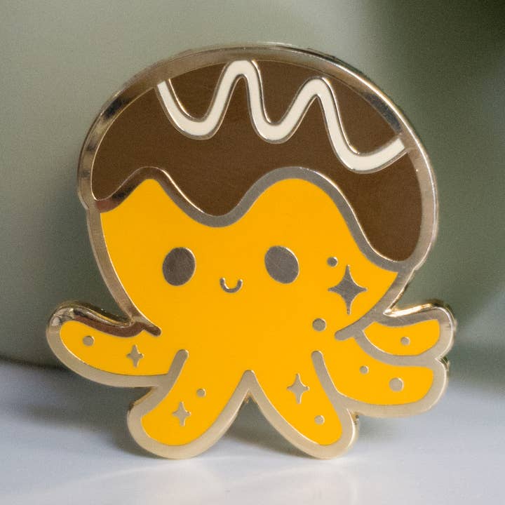 Takoyaki Enamel Pin for wholesale by Otoro Cat