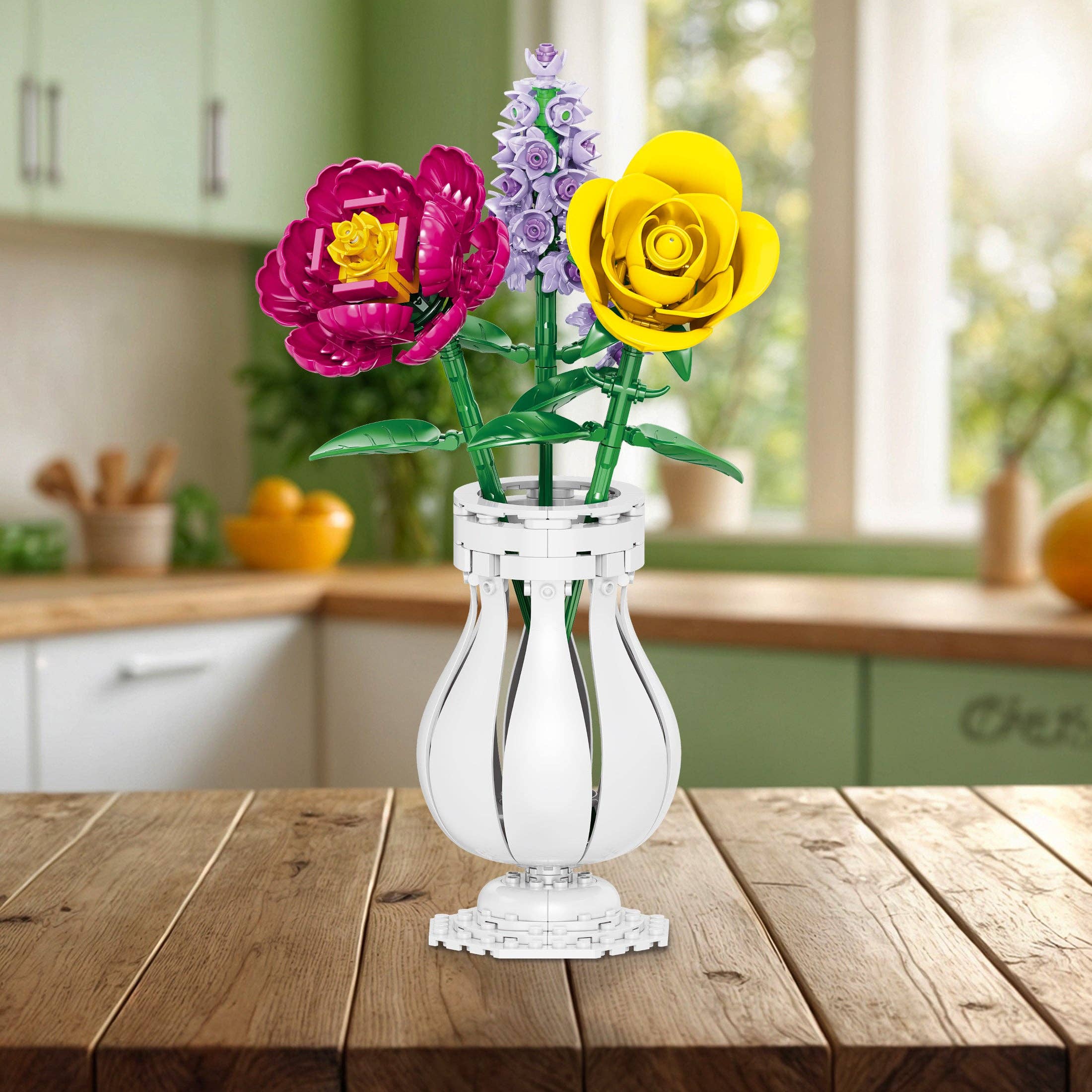 Brickcraft - Wholesale Building Set - Kids - Yellow Rose Botanical Flower Building Kit6