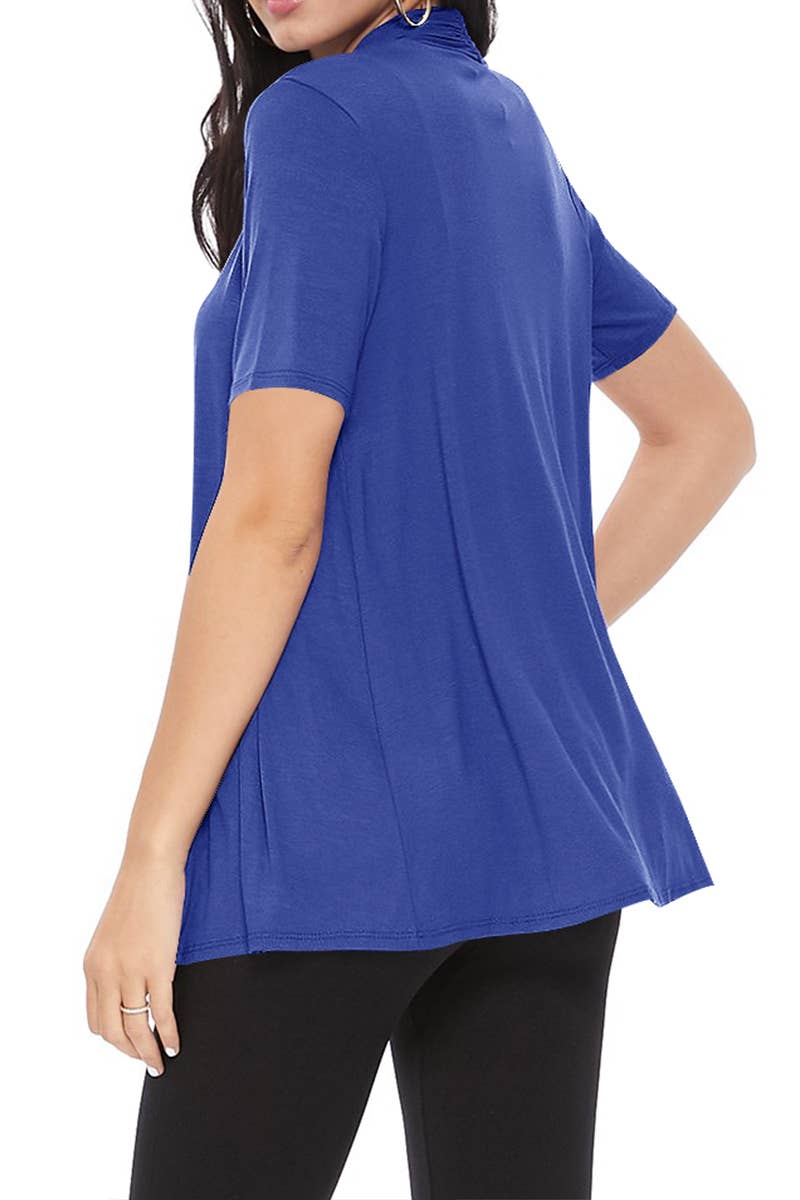 MOA COLLECTION - Wholesale Cardigan - Women's - Women's Casual Short Sleeve Draped Open Front Solid Cardigan70