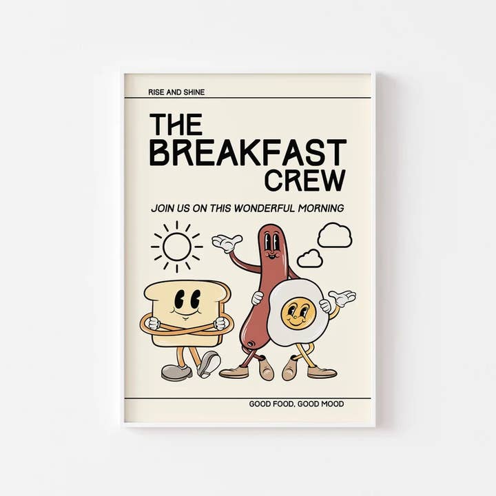 Imprimé Personnages Retro Breakfast pour la vente par Mother & Sun Studio