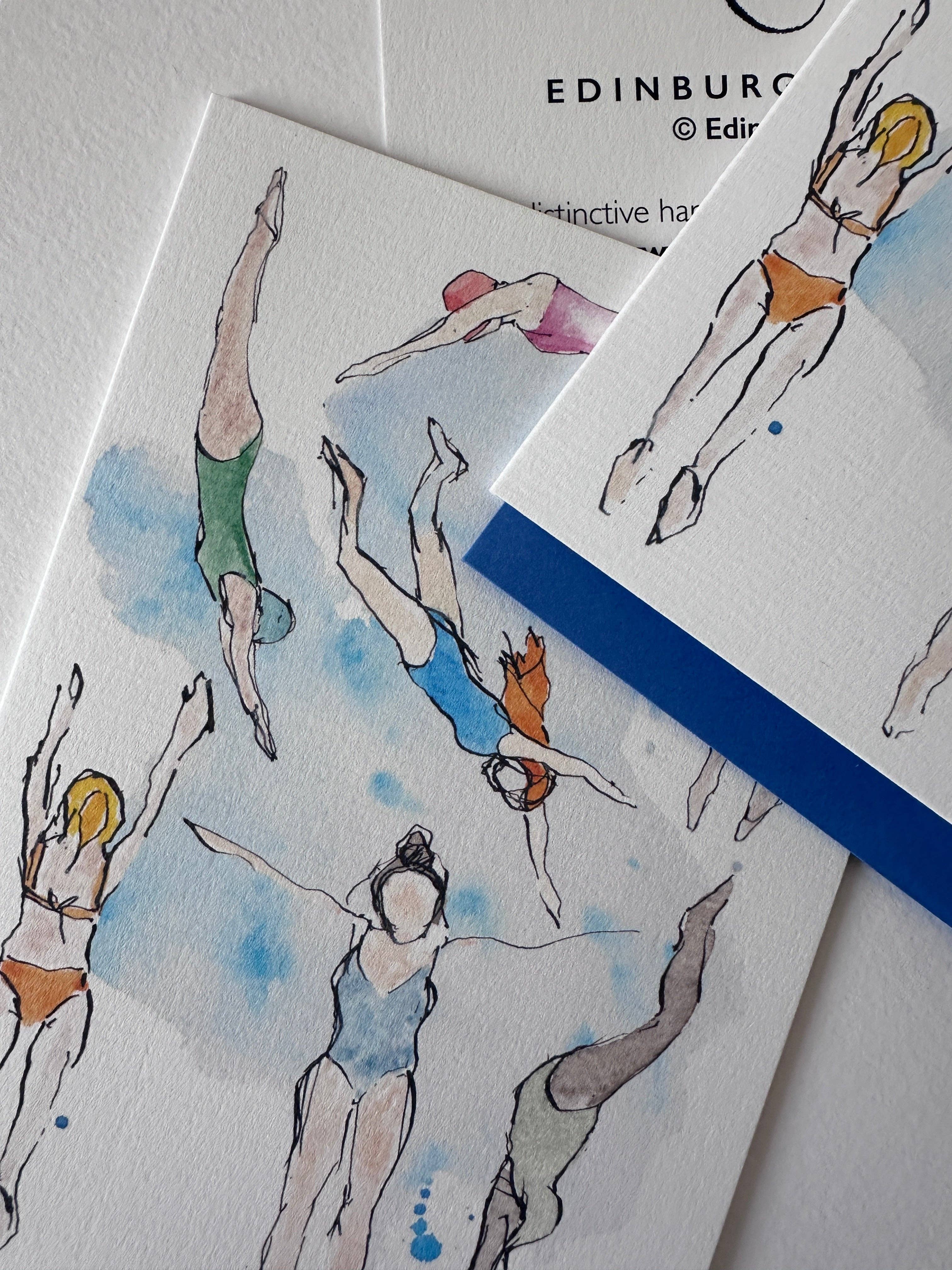 Edinburgh Letters - Wholesale Everyday Greeting Card - Swimmers card2