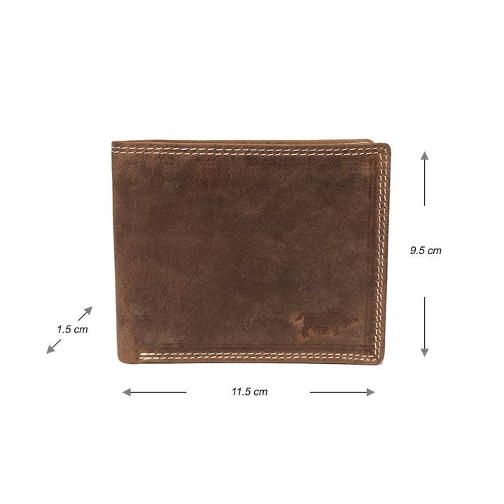 Arrigo - Wholesale Wallet - Men's - Men Billfold Wallet Buffalo Leather With Compact Model RFID16