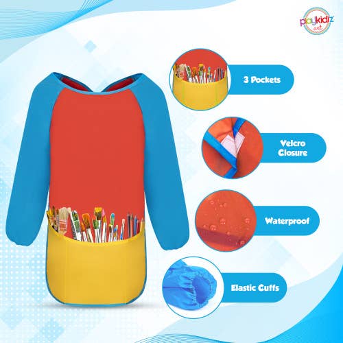 The Toy Group – Conjunto de arte - Crianças e bebés por atacado – Conjunto de 2 Aventais de Pintura Infantil Playkidiz para Pré-Escola3