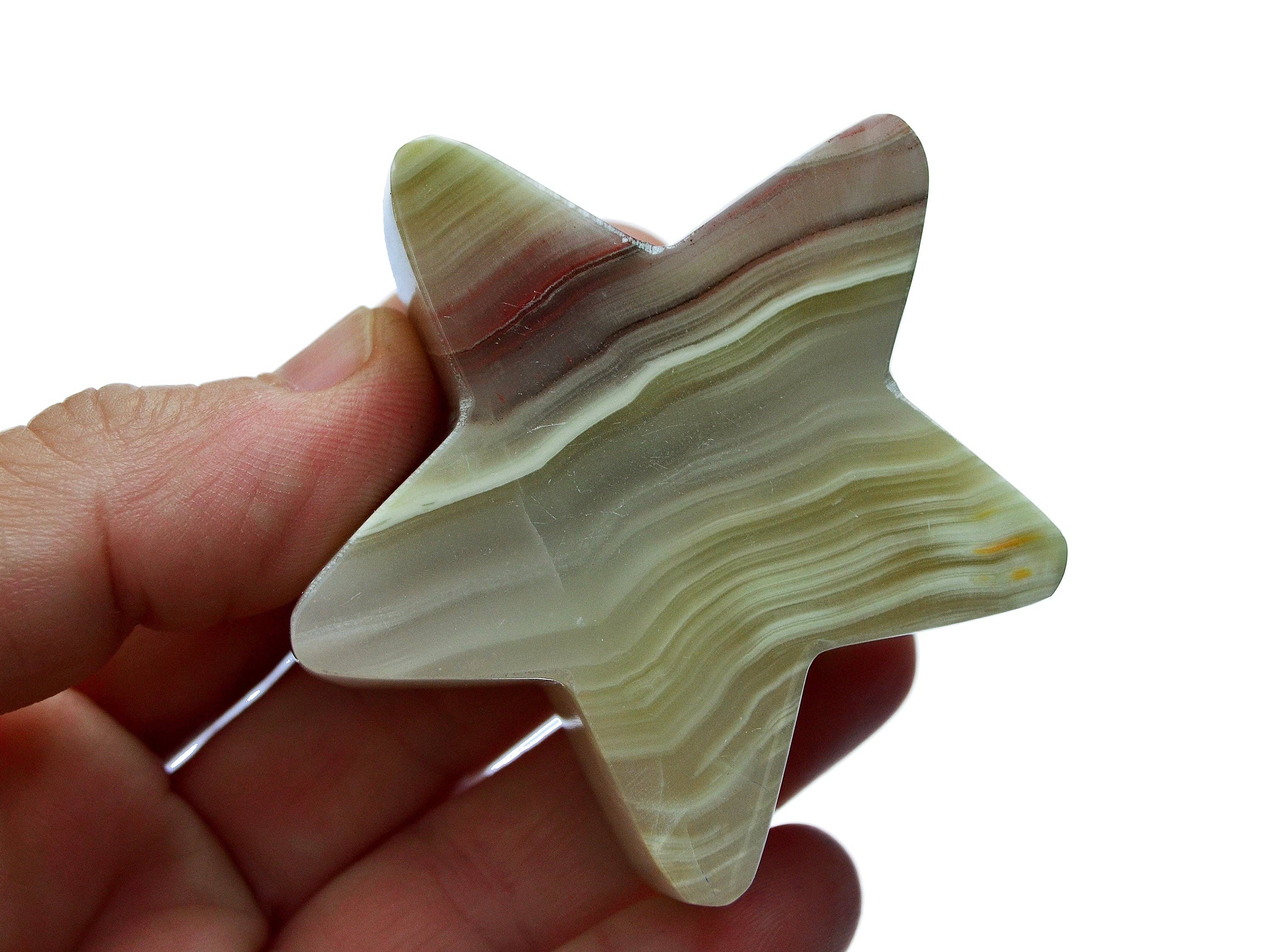 Kaia & Crystals – Großhandel Spiritueller Stein/Kristall – Rosafarbener Onyxstern (60 mm)4