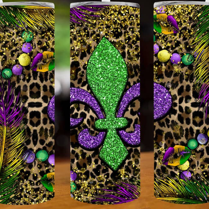 Your Custom Sports - Wholesale Insulated Mug/Tumbler - 20oz Stainless Steel Tumbler - New Orleans - Mardi Gras