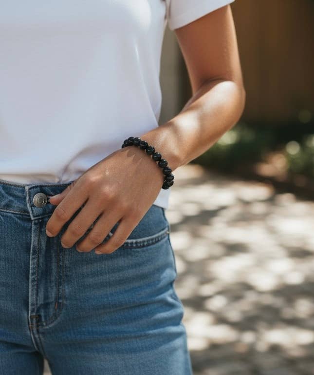 Quasar Gems USA - Wholesale Beaded Bracelet - Shungite Bracelet 8mm Beads1