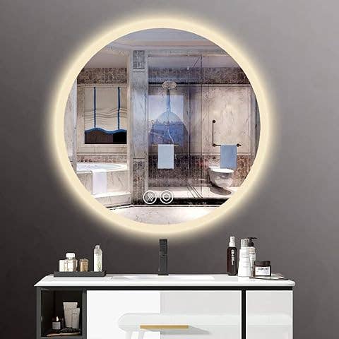 Round LED Mirror With Demister Touch Sensor 60x60cm for wholesale by DEENZ