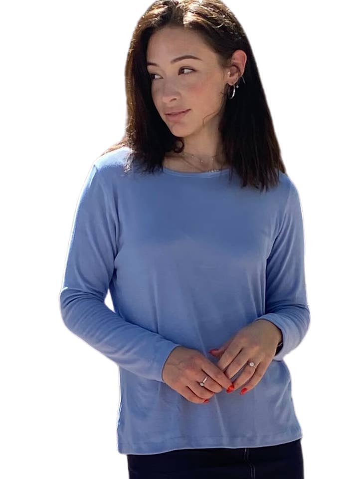 Kosher Casual - Wholesale Knit Top - Women's - Long Sleeve Fine Ribbed Top - Extended Length Modest Knit1