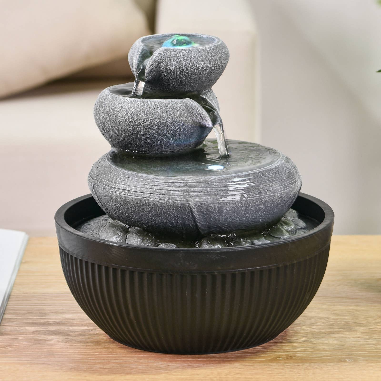 Zen'Arôme – wholesale Decorative tabletop object – Nature Geelong Indoor Fountain – Sleek & Modern Design15