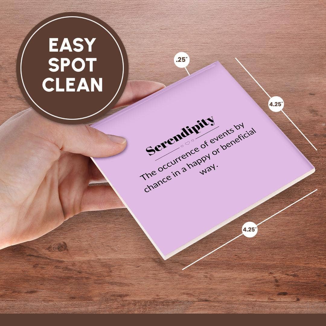 3dRose - Wholesale Coasters - 3dRose, Serendipity and its meaning typography, Coaster6