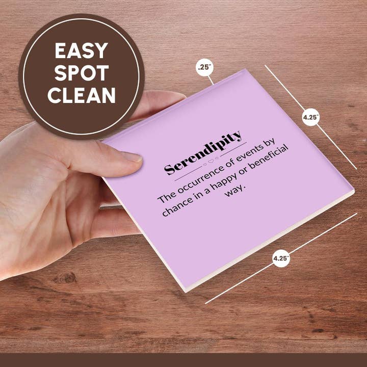 3dRose - Wholesale Coasters - 3dRose, Serendipity and its meaning typography, Coaster6