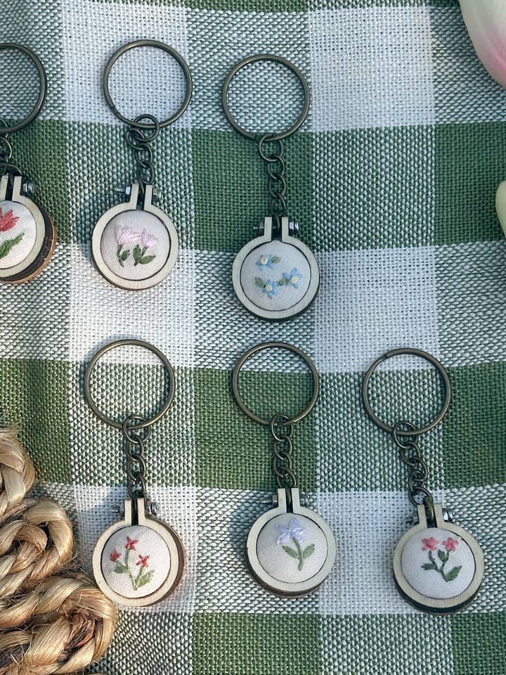 Petal Charms Flower Hand embroidered keychains for wholesale by Classical Gardens