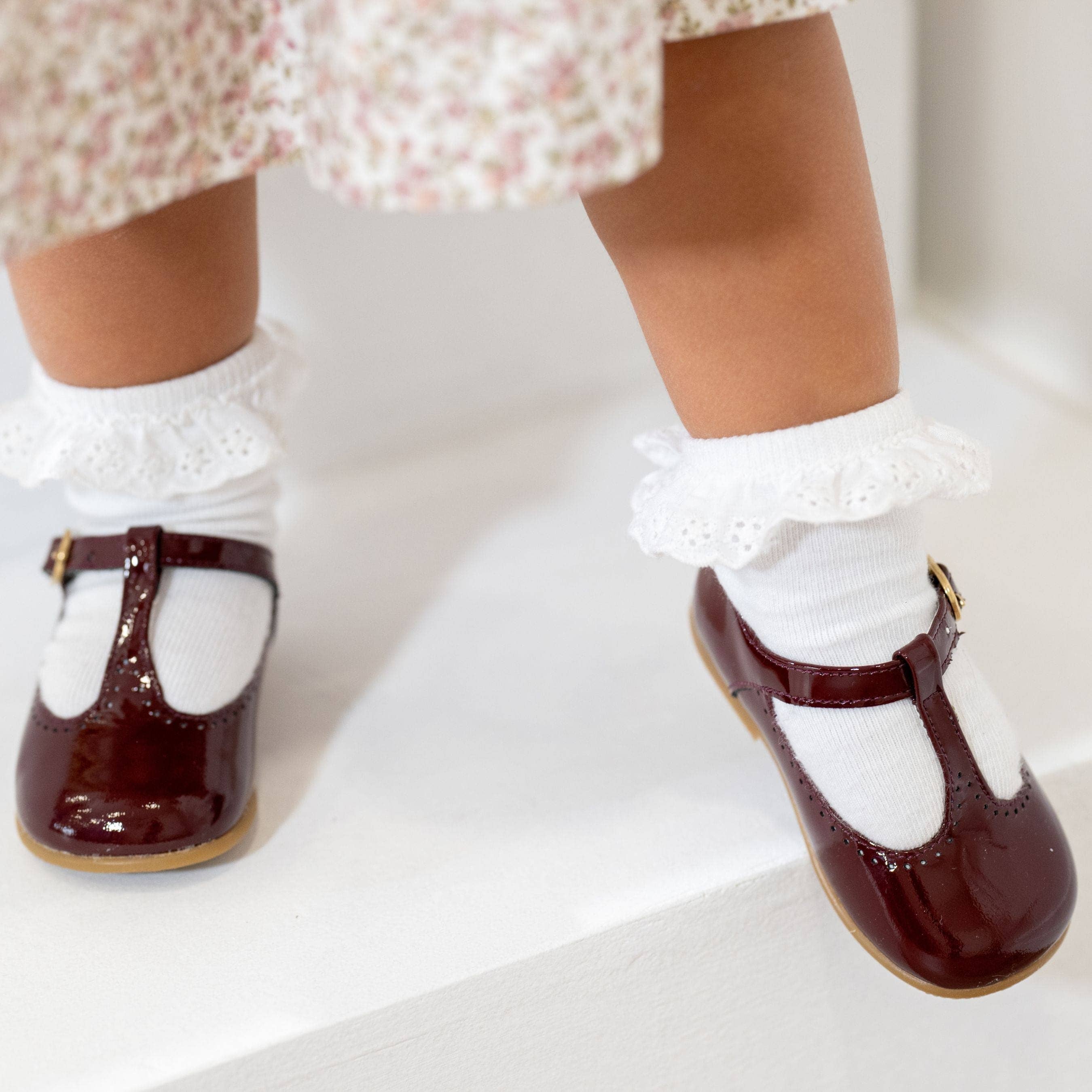 Bebe Sweeny - Wholesale Flats/Loafers - Kids - Girls Burgundy Patent Leather T-Bar Shoes1