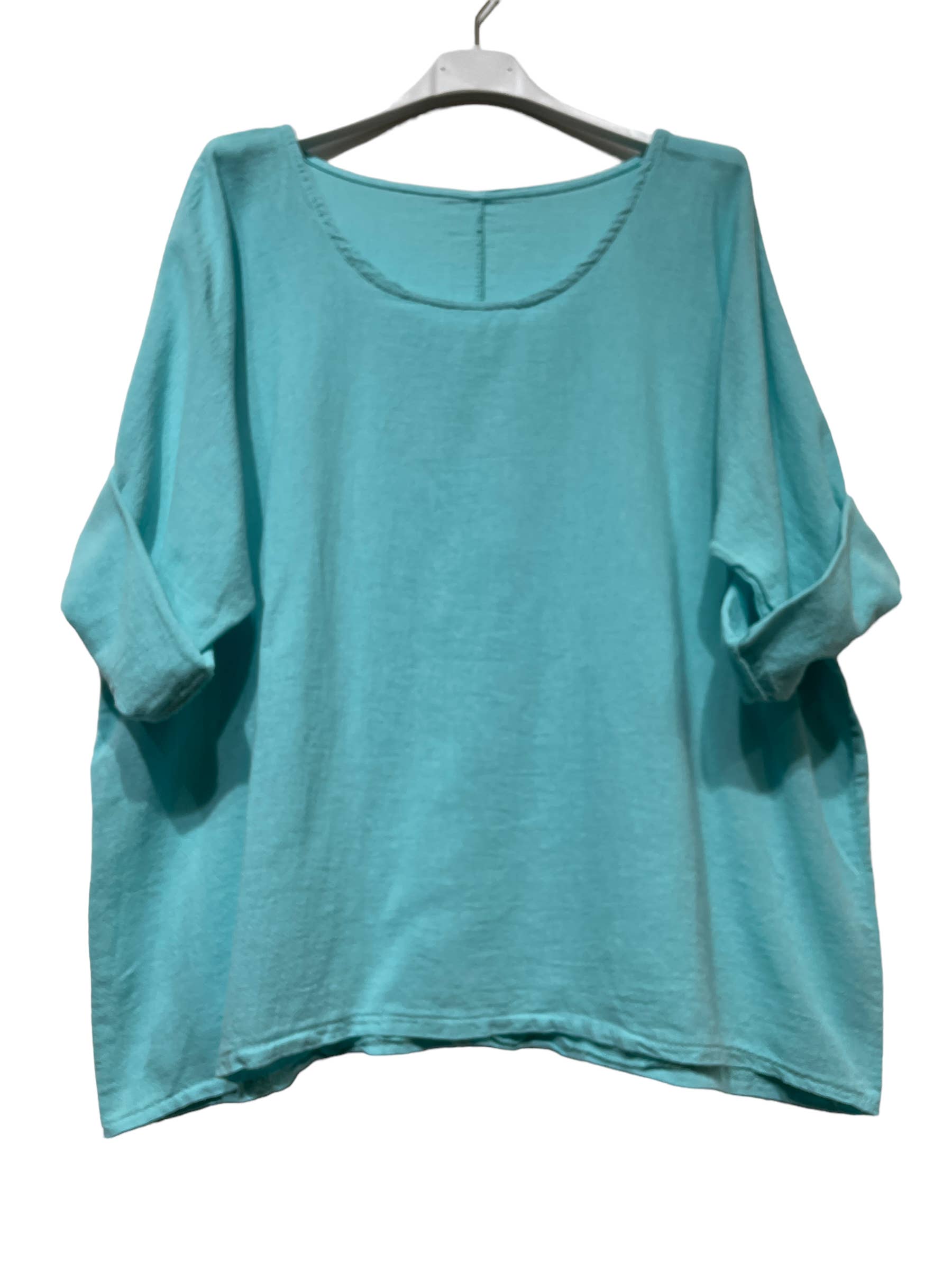 LINEN & COTTON HOUSE – Engroshandel T-shirt – til kvinder – Crop-top i bomuld og hør, bedst sælgende model 101144