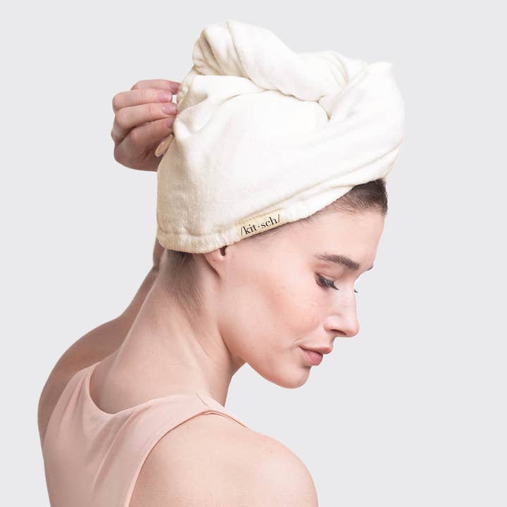 KITSCH - Wholesale Hair Towel/Wrap - Quick Dry Hair Towel - Ivory