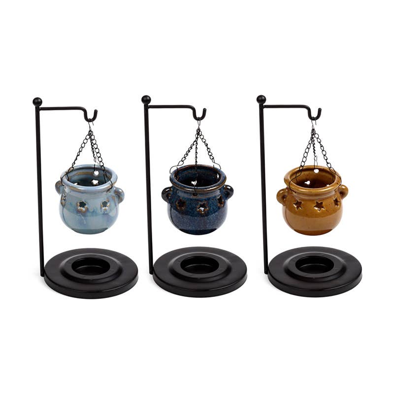 Puckator Ltd - Wholesale Oil Warmer - Eden Cauldron Shaped Hanging Oil Burner with Stand1
